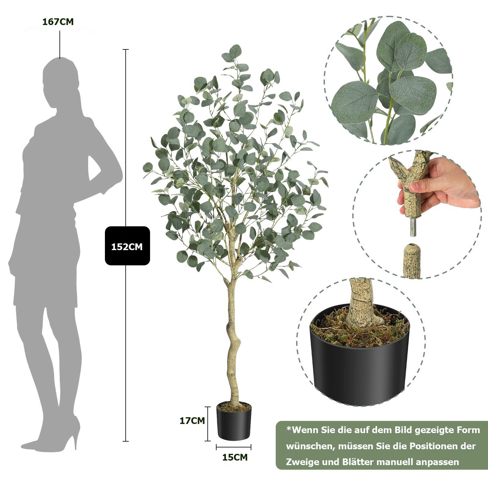 Kunstbaum Künstlicher Olivenbaum KunstBaum Künstliche Pflanzen 122/152/180c günstig online kaufen