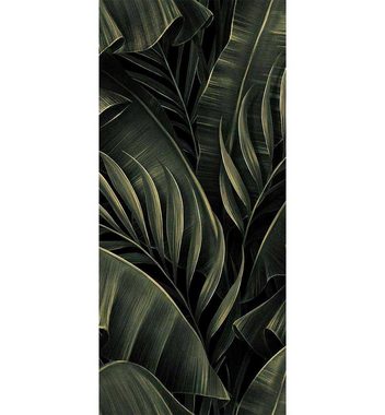 MyMaxxi Dekorationsfolie Türtapete blühende Blätter Dschungel Türbild Türaufkleber Folie