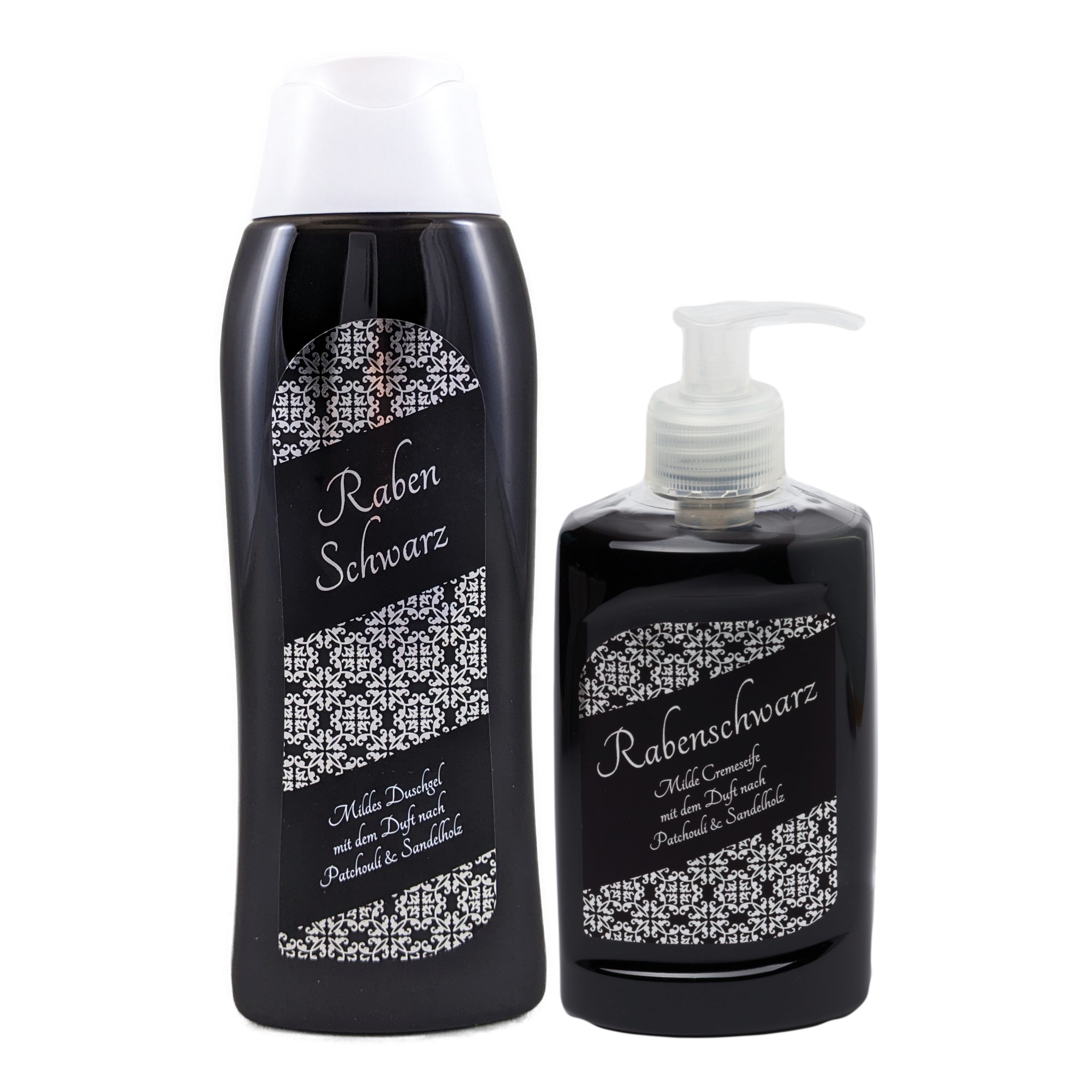 schwerem, Duft ≈petra und Duschgel Sandelholz mit schwarz Manufaktur, Seifen-Set ≈petra Rabenschwarz 300mL] erdigen & Cremeseife, [je nach Patchouli