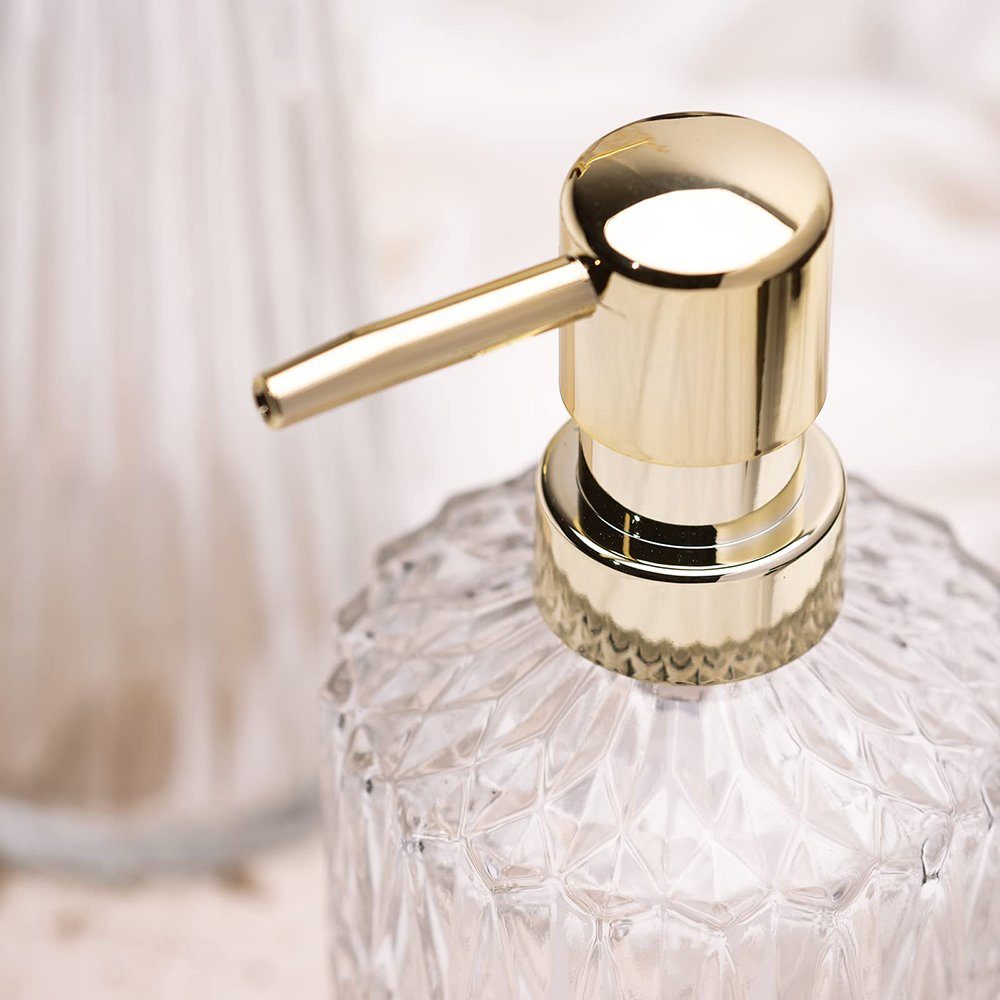 GelldG Seifenspender Seifenspender mit ABS-Pumpe, Glas-Seifenspender-Flasche vielseitiger Transparente