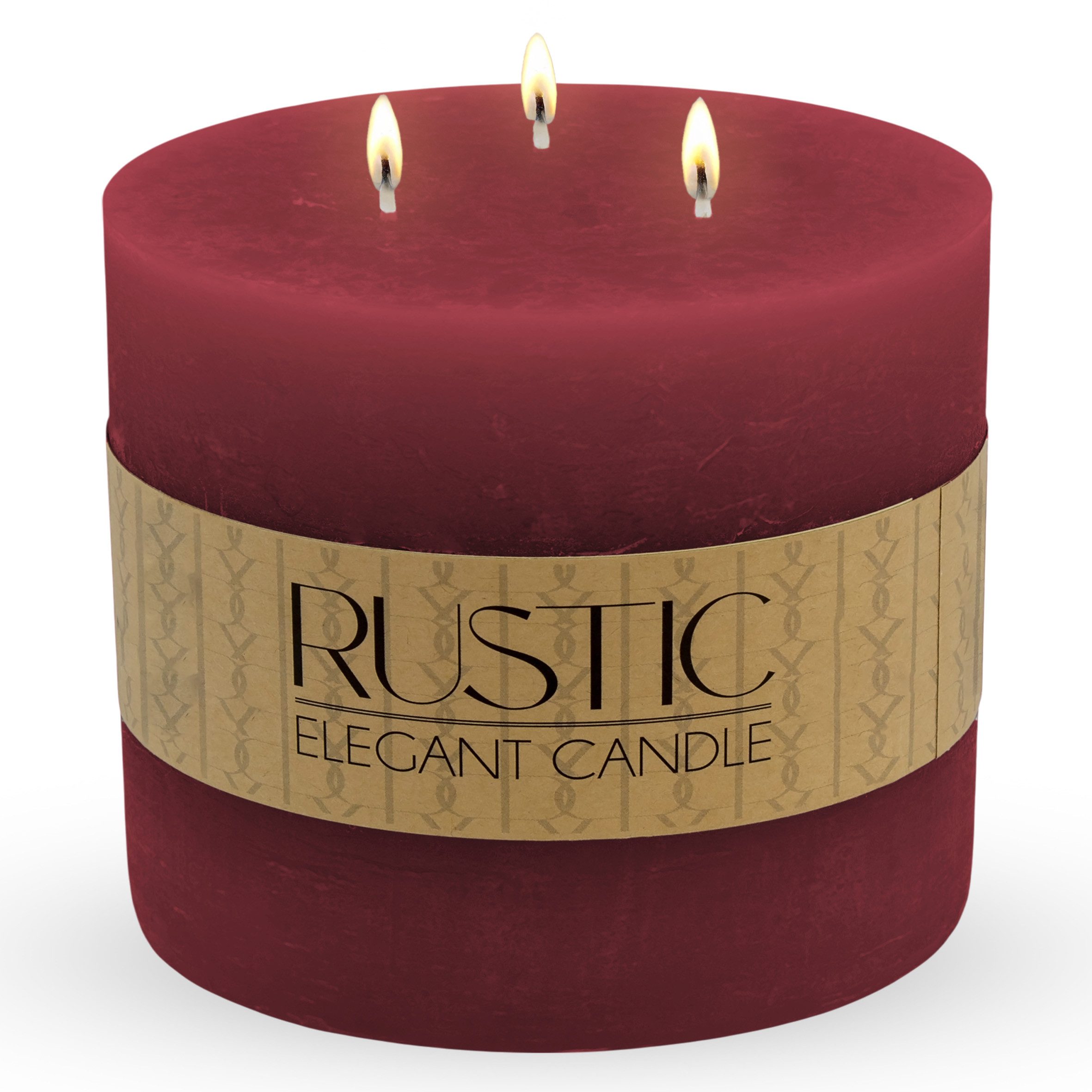 Spetebo Rustic-Kerze XL 3-Docht Kerze rund unparfümiert (Große Stumpen Kerz günstig online kaufen