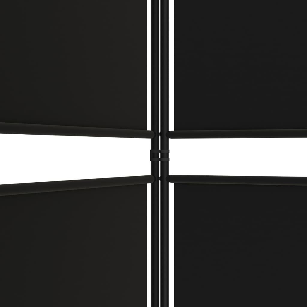 Stoff Paravent Raumteiler Schwarz cm 3-tlg. 150x200 furnicato