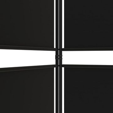 furnicato Raumteiler 4-tlg. Paravent Schwarz 200x200 cm Stoff