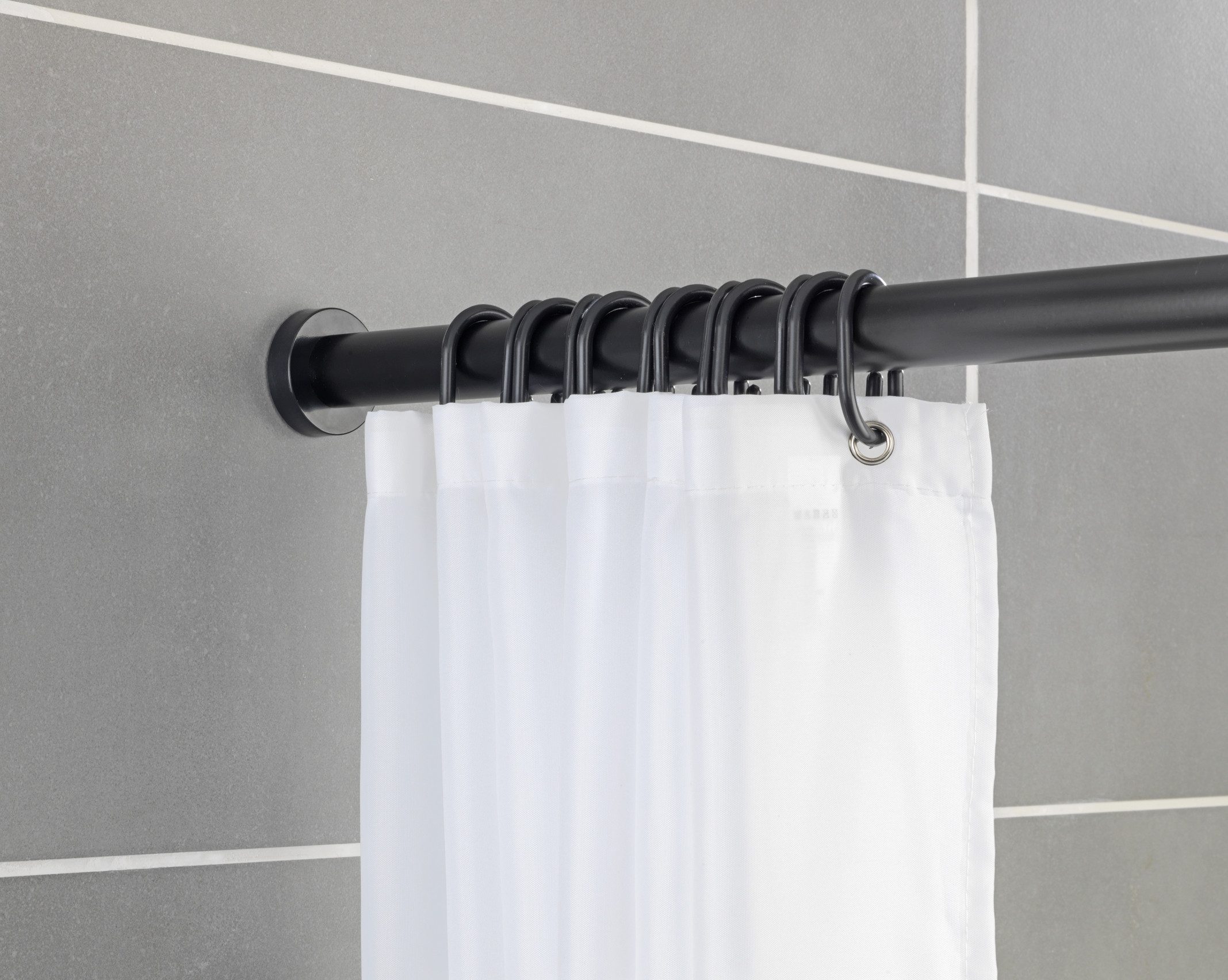 SCHÖNER WOHNEN-Kollektion Duschvorhangstange »Obleon«, Ø 28 mm, ausziehbar, ohne Bohren, geklemmt, Aluminium, Kunststoff, Teleskop-Duschschiene, ausziehbar