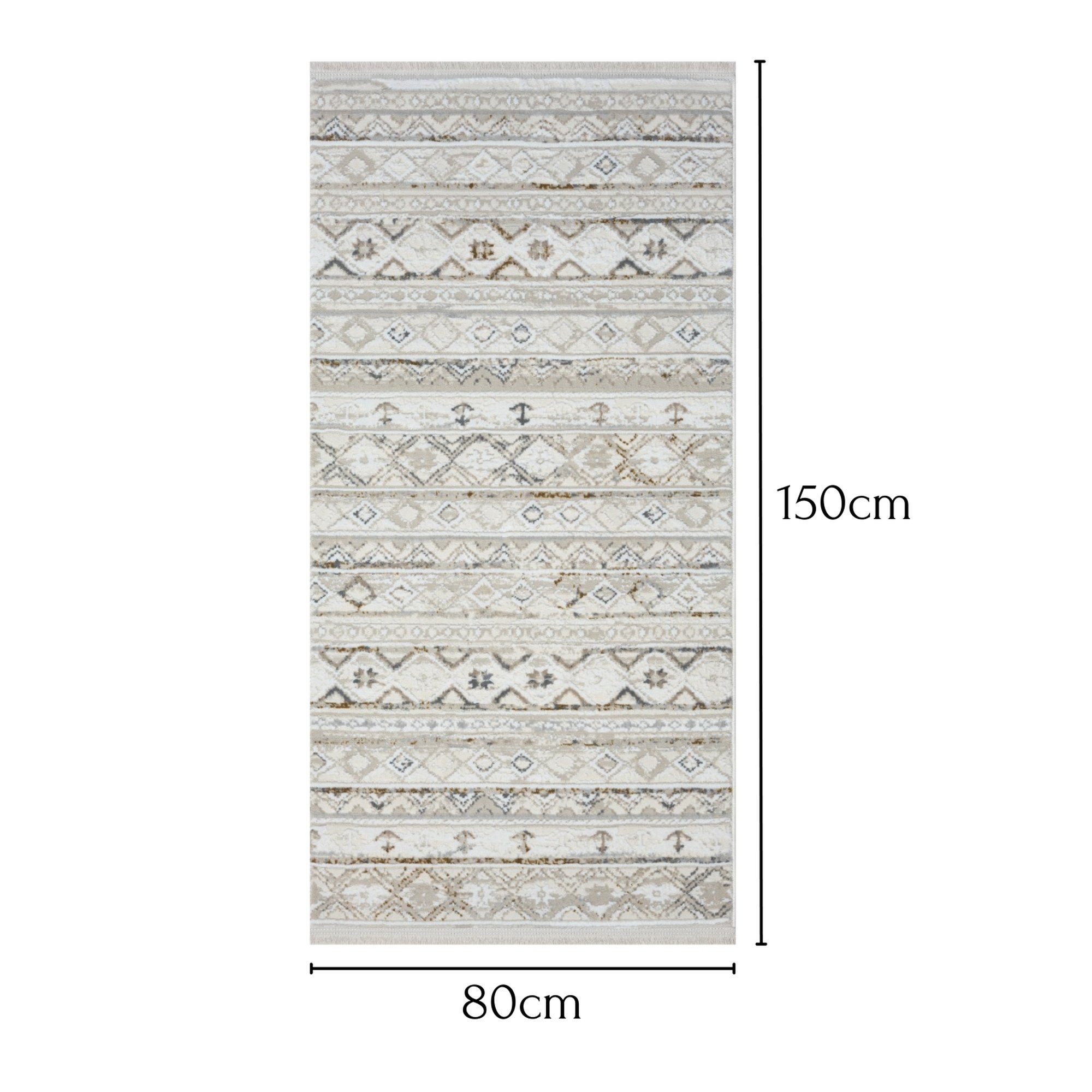 Wohnando Teppich MY-RUG Mina, Kurzflor-Teppich 150x80cm, rechteckig, Höhe: 12 mm, weich, gemütlich, mit schönem Muster, flachgewebt