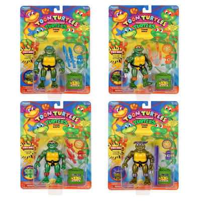 Playmates Toys Actionfigur Teenage Mutant Ninja Turtles, (12cm Figuren, Donatello, Leonardo, Micheangelo, Raphael), Cartoon Series 4er Pack Figuren