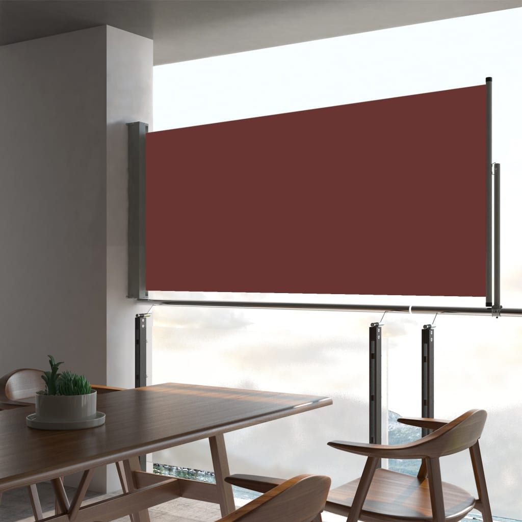 vidaXL Seitenmarkise 60 x 300 cm Ausziehbare Seitenmarkise 60x300 cm Braun