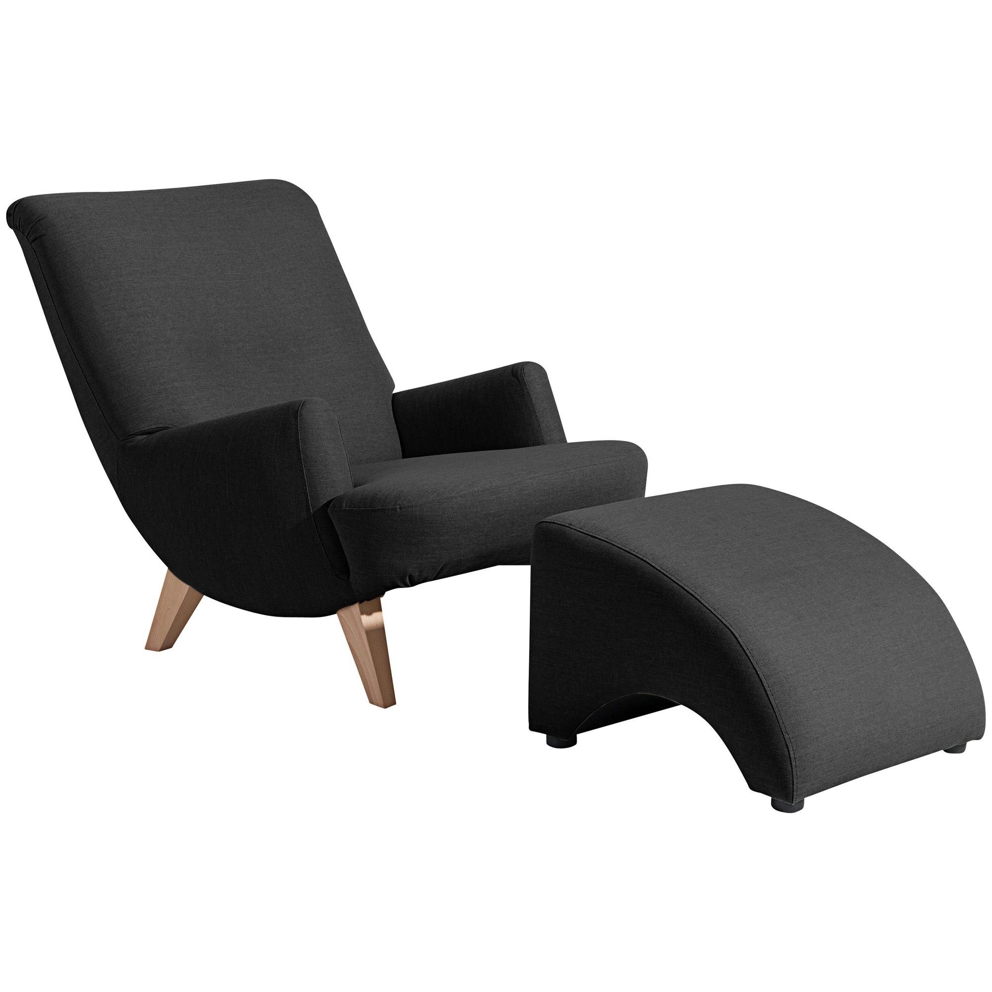 Kessel Flachgewebe Sessel Sessel natur schwarz Bezug Buche verarbeitet,bequemer / aufm 58 (Leinenoptik) Kostenlosem inkl. hochwertig 1-St), Sitz Kajsa Versand, (Sparpreis