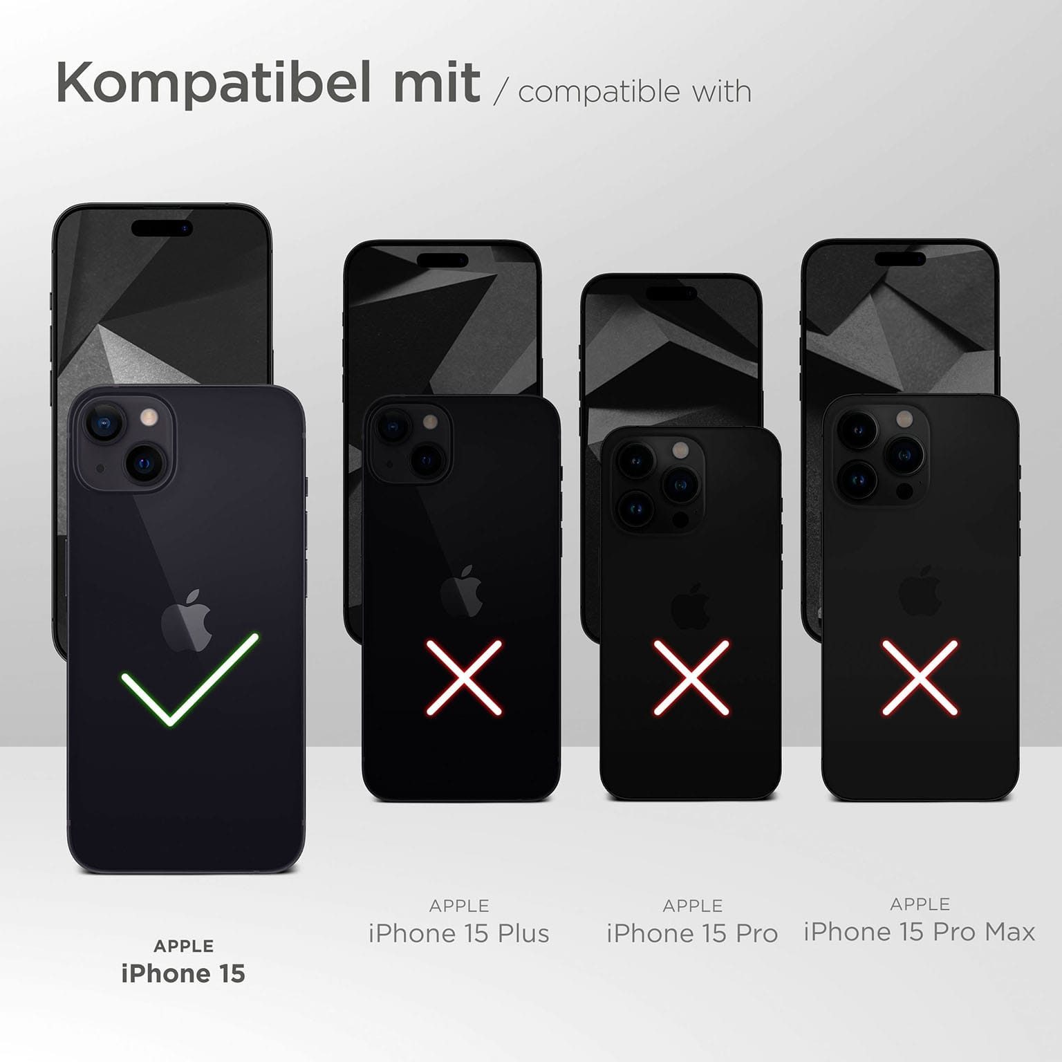 ONEFLOW Handyhülle für iPhone 15 Splash Cover Gänseblümchen Grau 6,1 Zoll, Hülle mit Design Muster Designer Case Kameraschutz Handy Schutzhülle – Bild 2 von 5