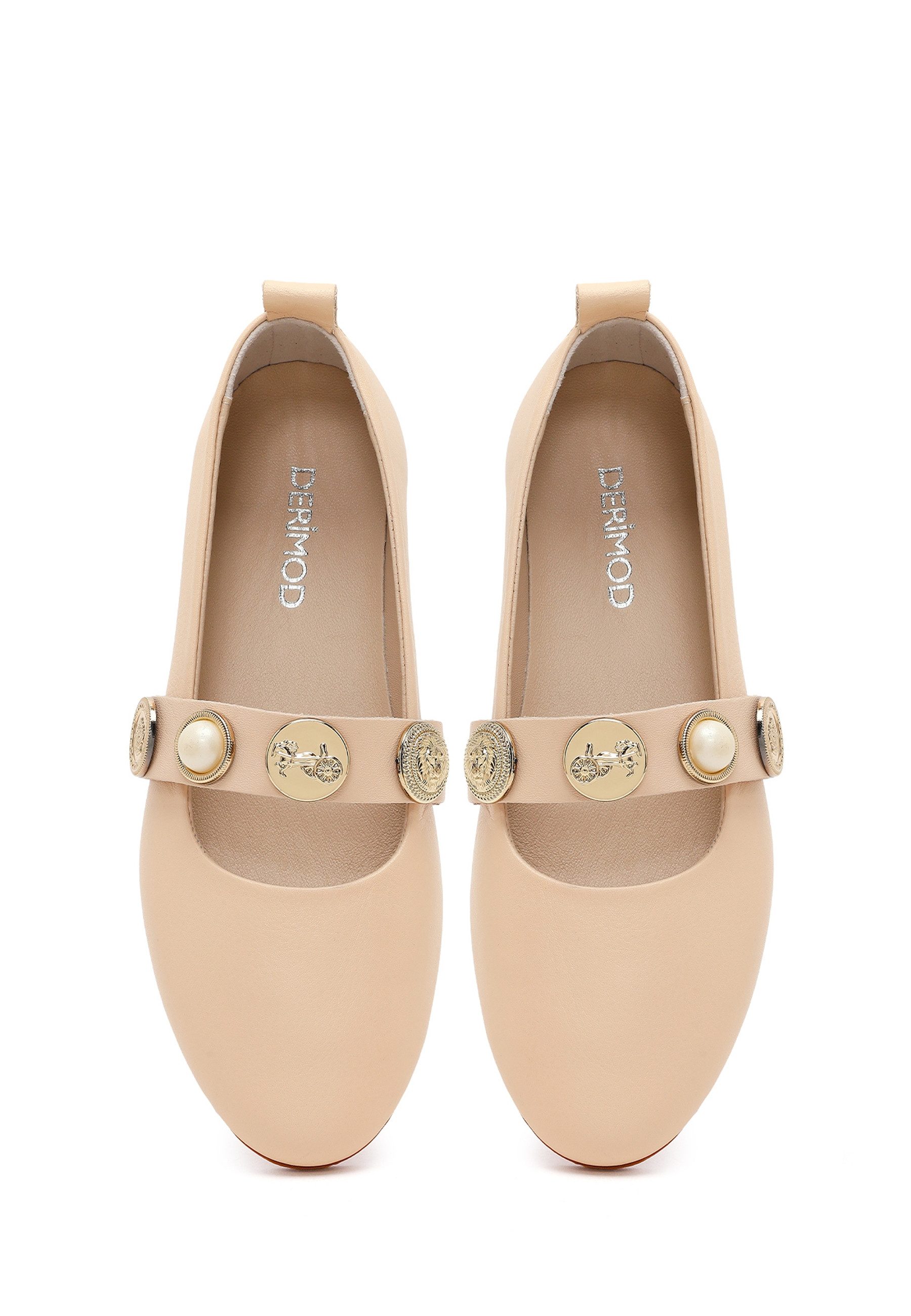 Derimod Ballerinas aus Leder Ballerina Echtes Leder, Lederfutter, TPU-Sohle, Dekorativer Riemen, Slip-On – Bild 4 von 5