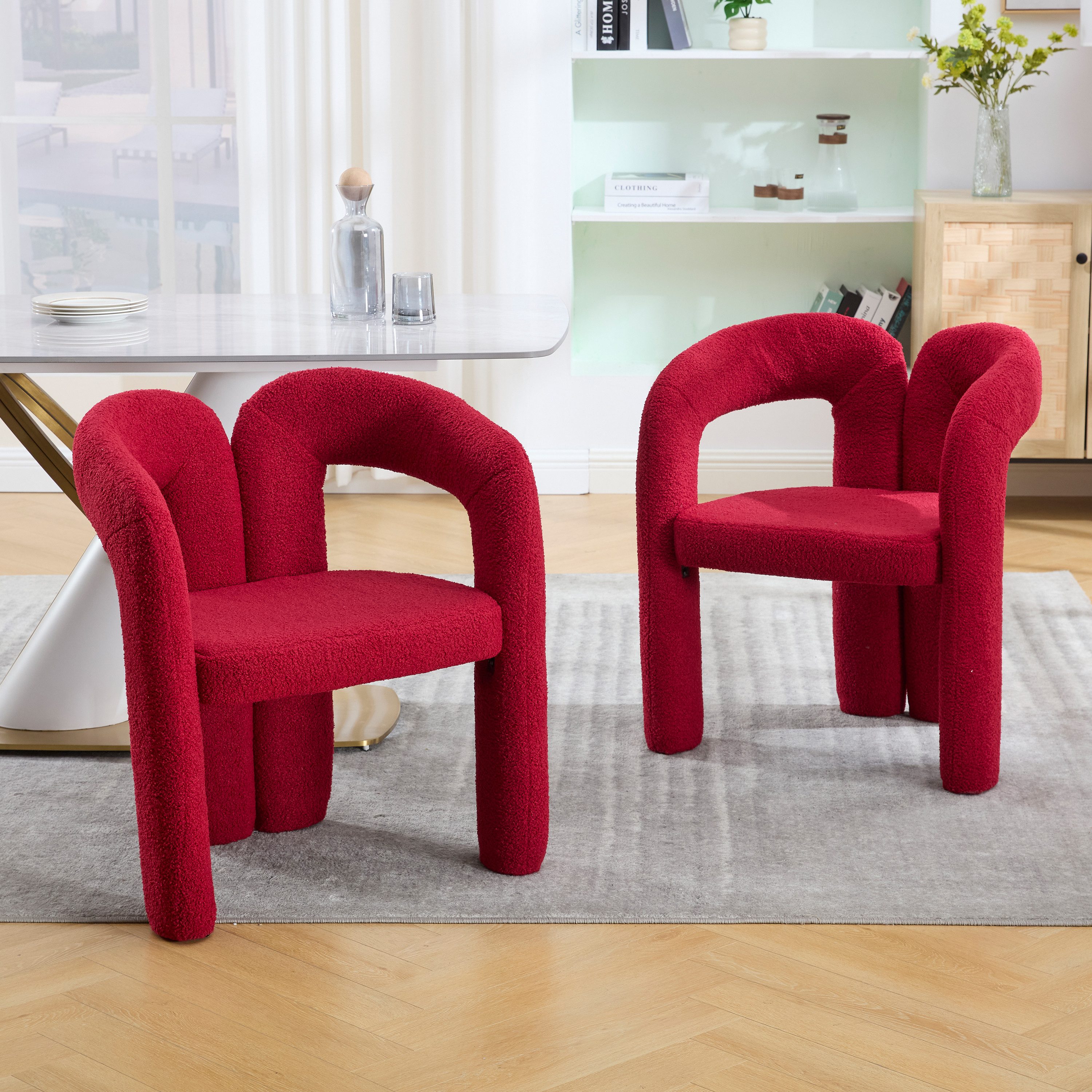 STILVORA Esszimmerstuhl Sessel mit Teddy-Flor&Rückenunterstützung,Esszimmer günstig online kaufen
