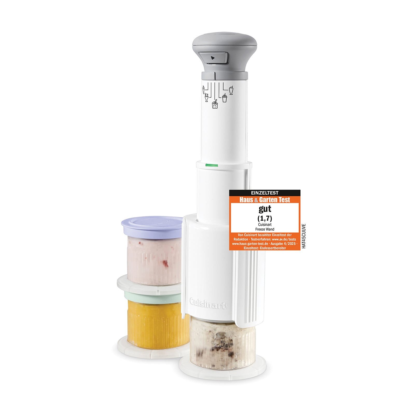 Genius Eismaschine Freeze Wand Eismaschine Set 5-tlg - Eis, Sorbet, Slushie, Milchshake, 2,4 l, 5 voreingestellte Programme