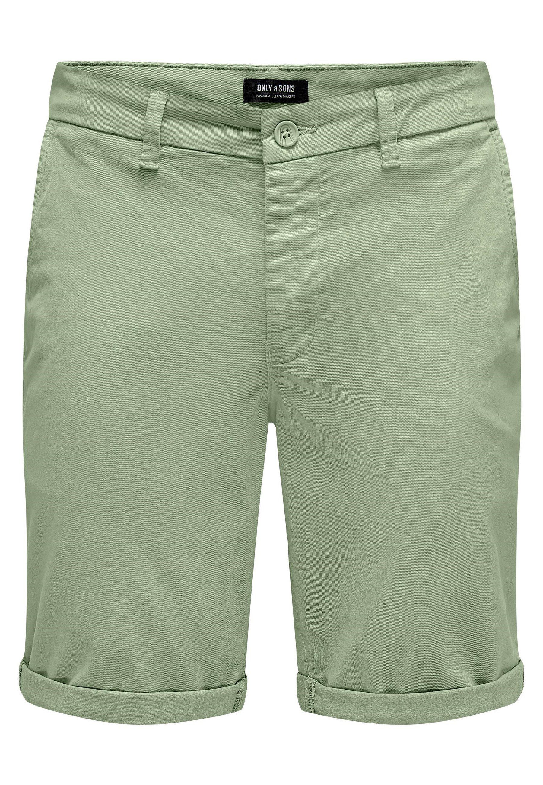 ONLY & SONS Chinoshorts Shorts Unifarbene Short Peter Reg Twill mit grün