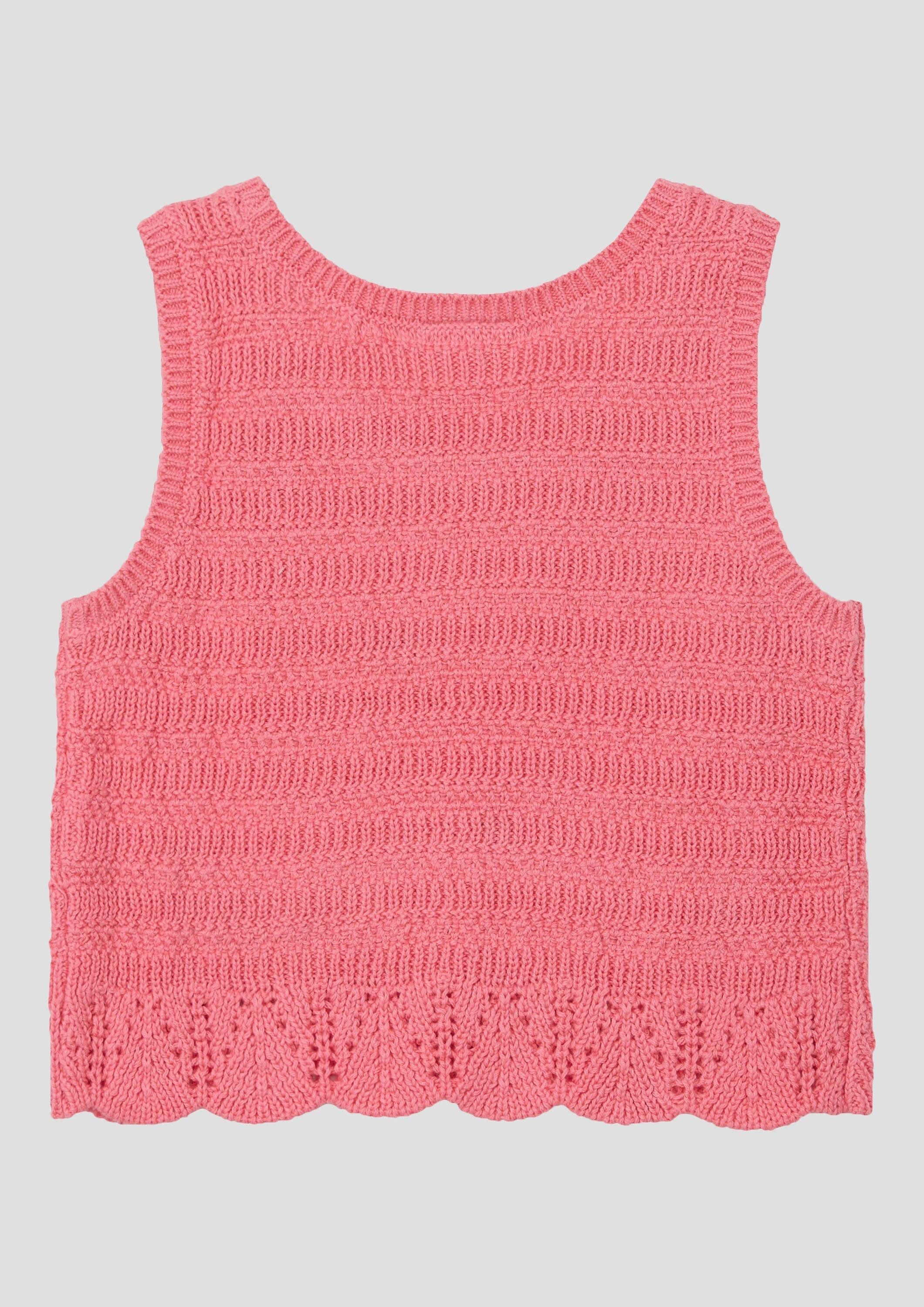 s.Oliver Muskelshirt Strickpullunder Ajour-Stricktop mit Stickerei