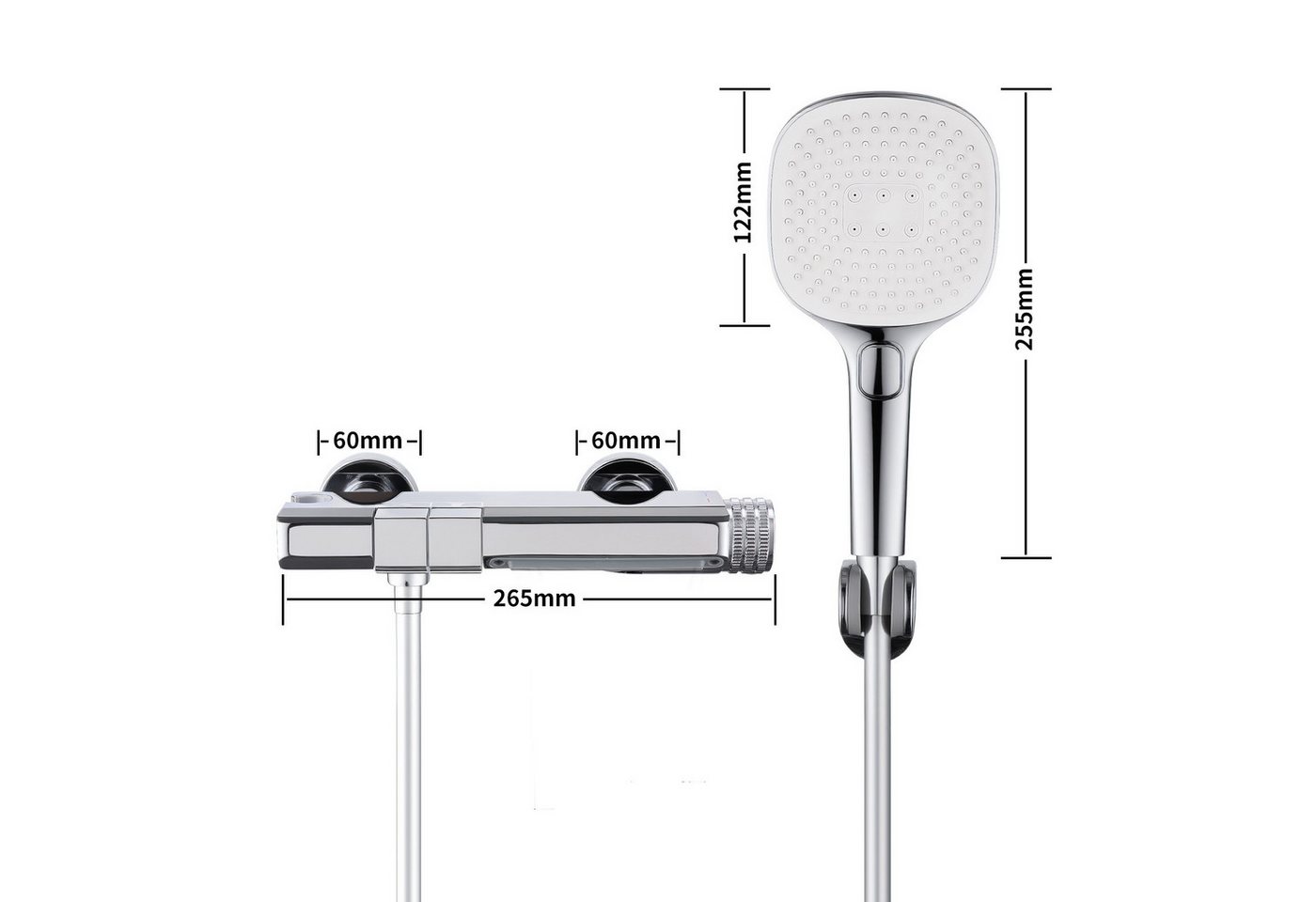 Thumbnail - HOMELODY Duscharmatur komplett set Duscharmatur Wasserfall Wasserhahn Bad Mit Handbrause (Set, 1-St) Wasserfall, Regenst...