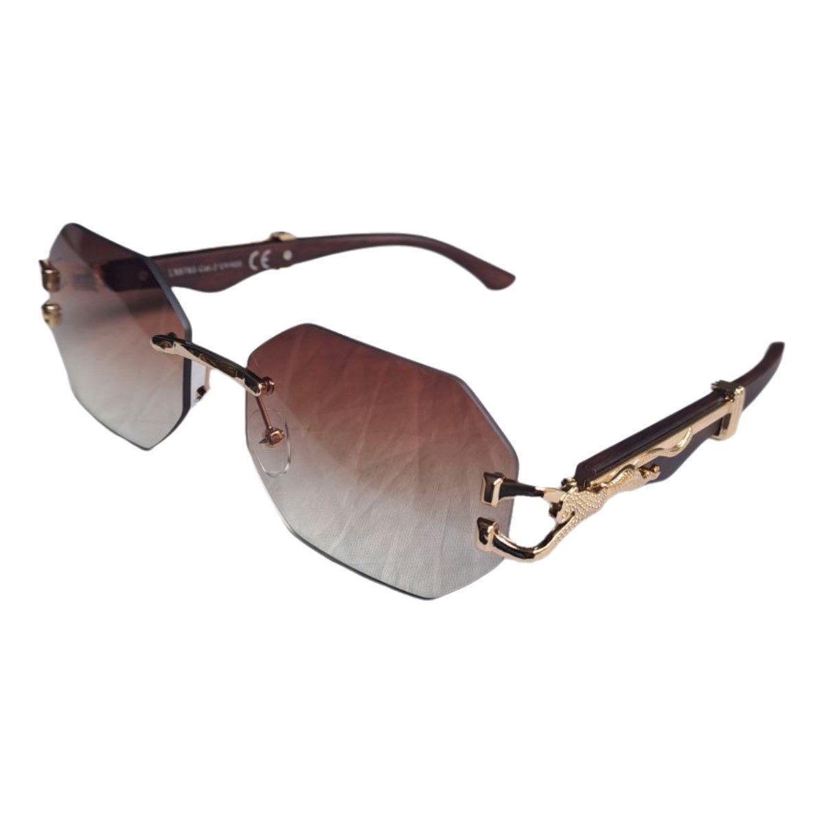 emeco Sonnenbrille Sonnenbrille Randlos Rechteckig Rahmenlos Damen Herren Brille LS5783 B