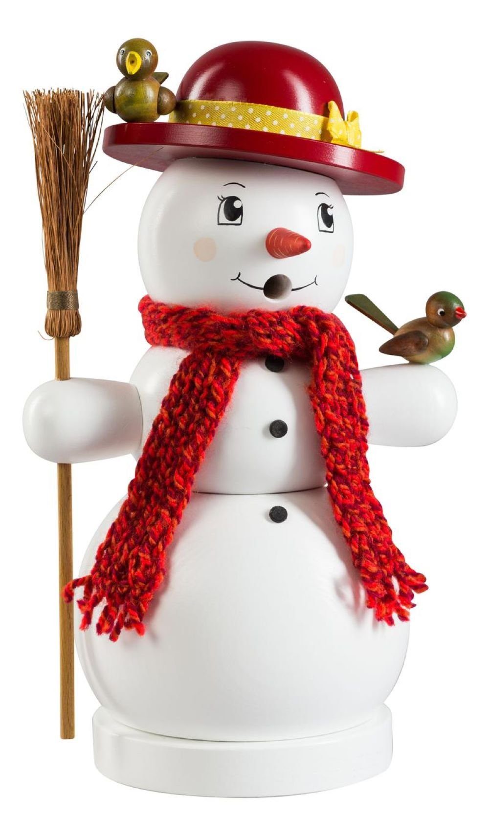 Richard Glaesser Räuchermännchen Schneefrau, Höhe ca. 25 cm, Holzkunst original Erzgebirge