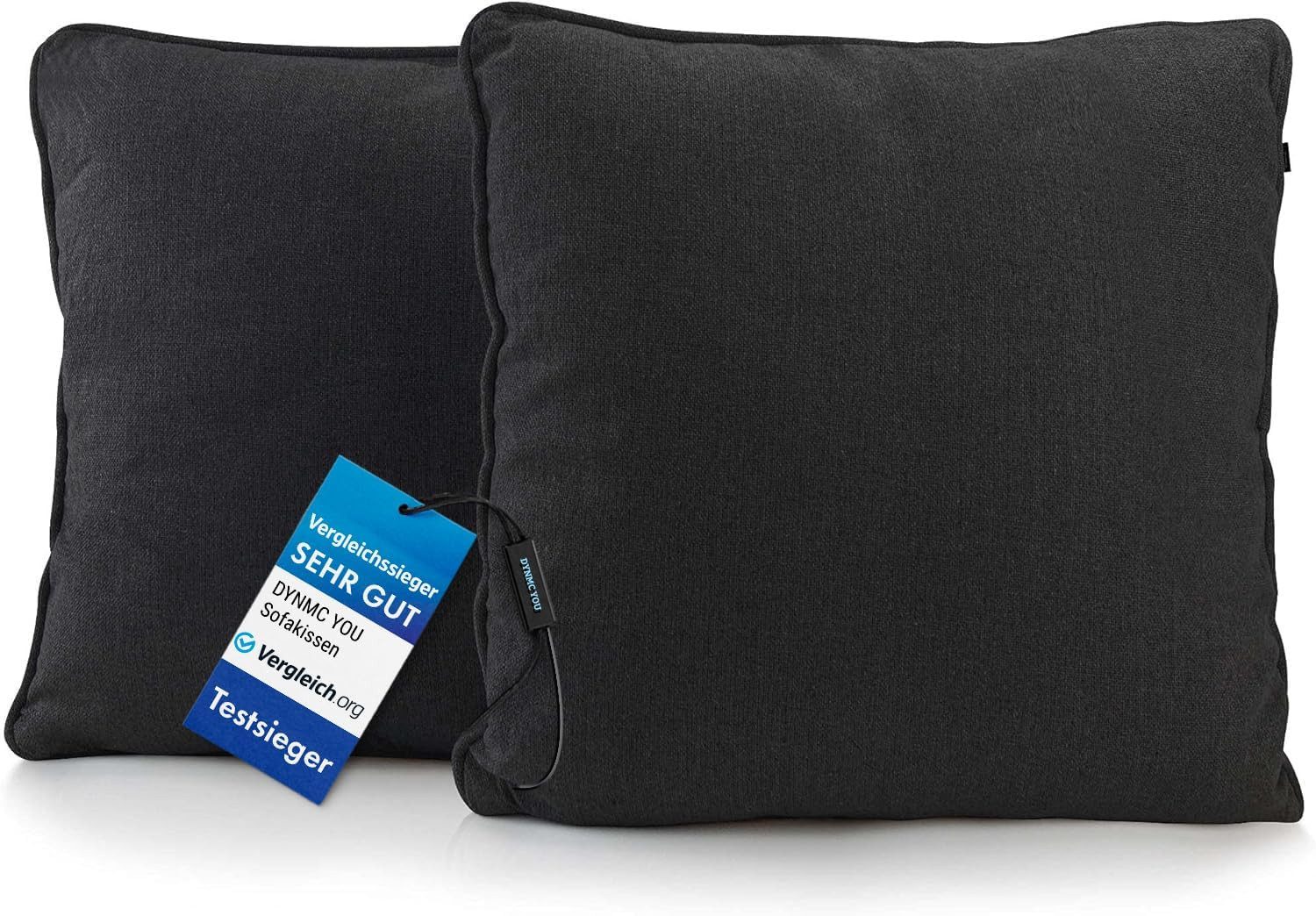 DYNMC you Sofakissen mit Füllung und Bezug - 2er Set mit Viel Füllung, Подушка для спины mit Baumwoll-Bezug - Bequeme Декоративные подушки