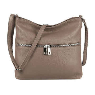 ITALYSHOP24 Schultertasche »Made in Italy Damen Leder Tasche CrossOver«, als Handtasche, Umhängetasche, Shopper tragbar