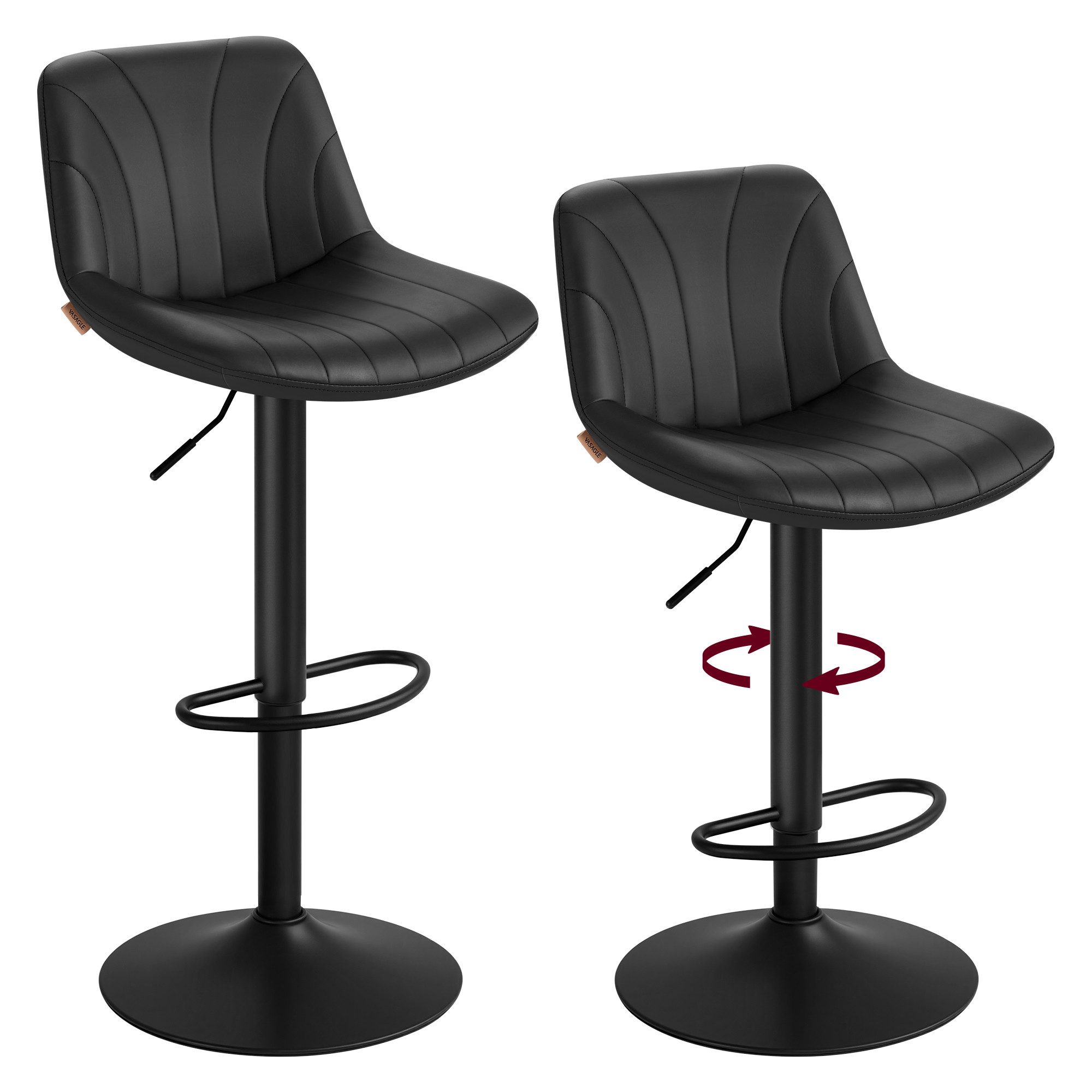 VASAGLE Barhocker Barstuhl, Küchenhocker, höhenverstellbar, um 360° drehbar günstig online kaufen