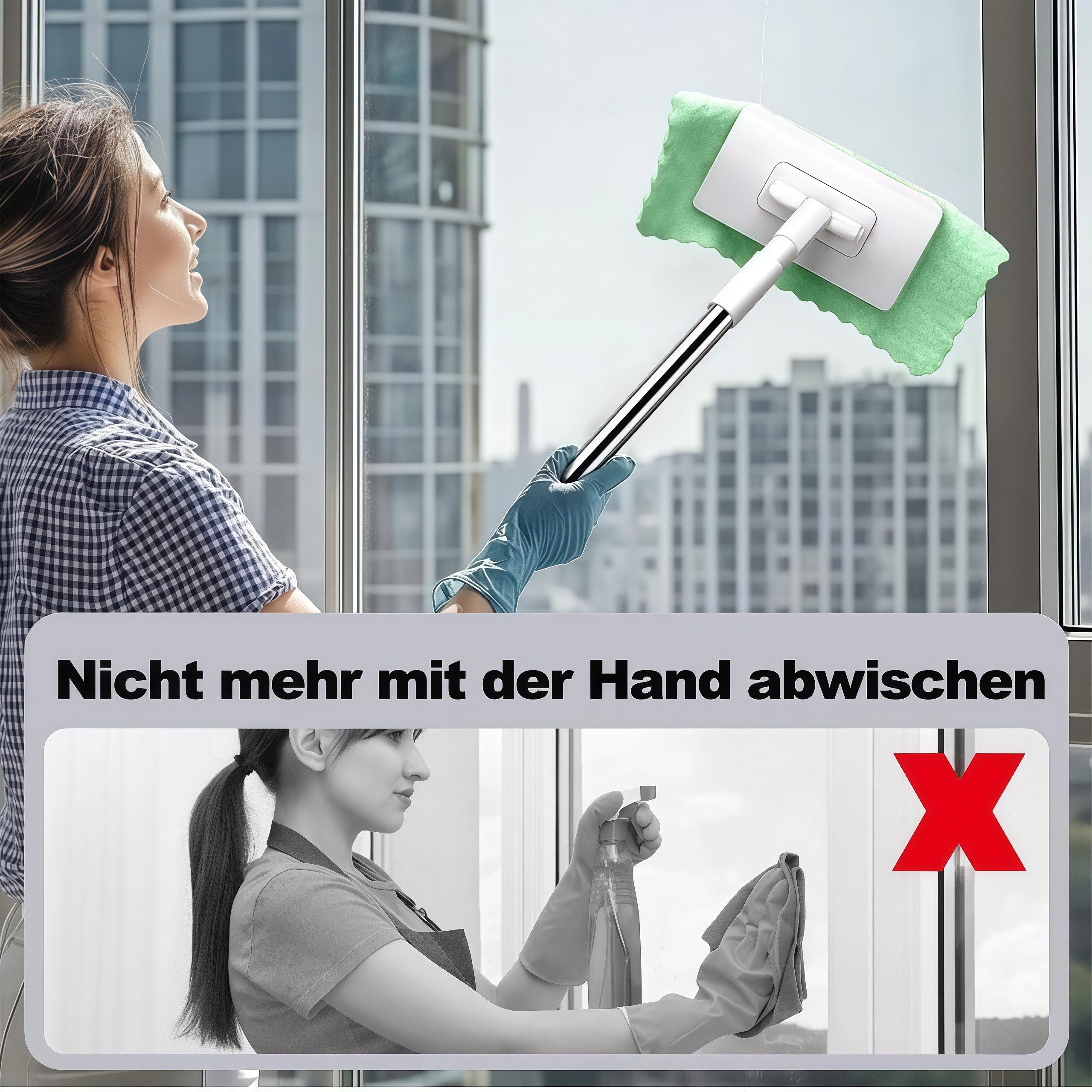 FOUORTUNATE-BEE Wischmopp Neuer Wischmopp mit Klick-System – einfache Reinigung ohne Hände