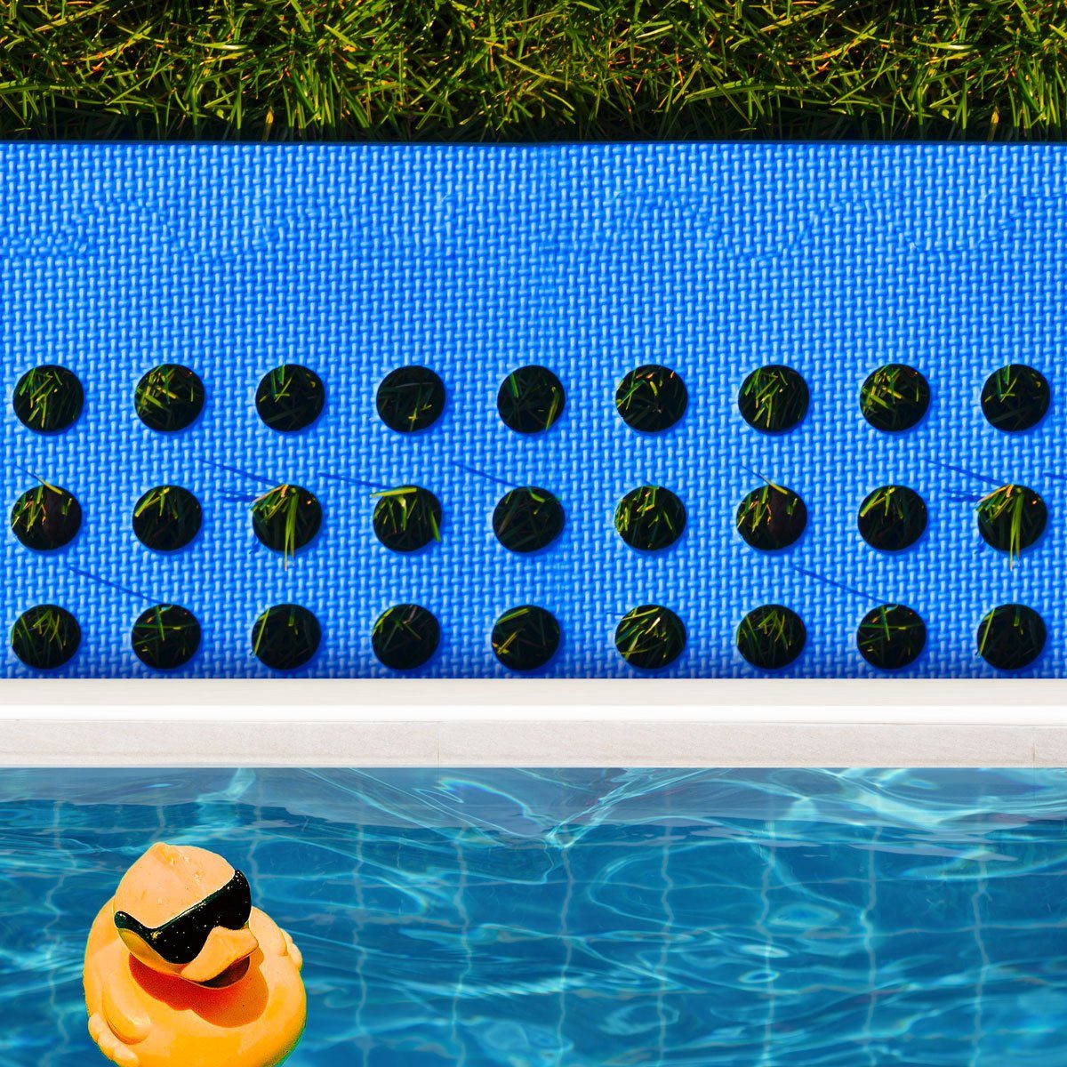 eyepower Bodenmatte 11,2 m² Poolunterlage 62x62 Stecksystem Matten 32 Set, Blau rutschfest EVA