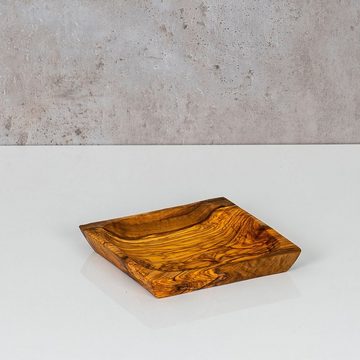 Levandeo® Dekoschale, Holzschale Olivenholz ca. 12x12cm Schale Holz Dekoschale Natur Unikat
