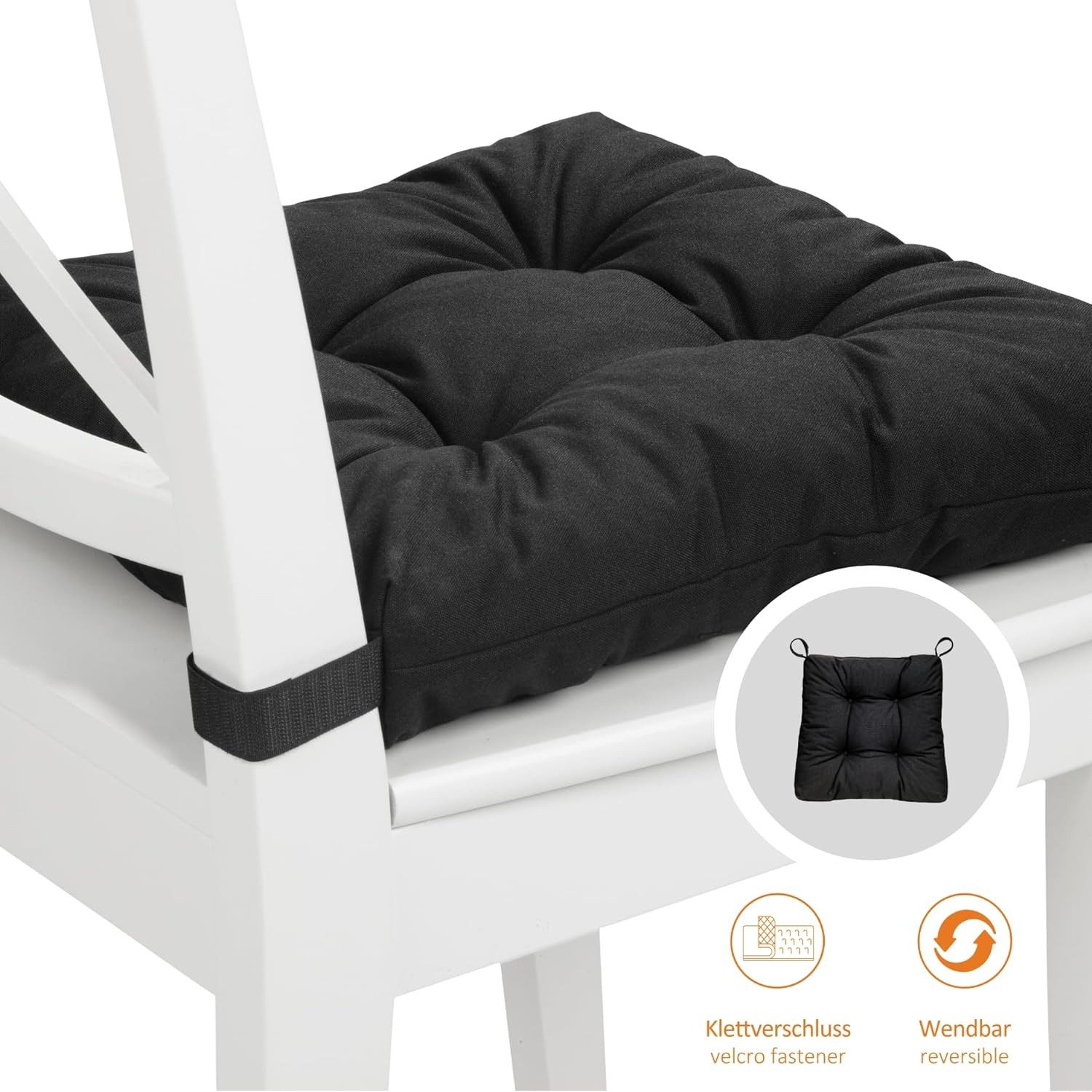 sleepling Stuhlkissen Eva, für Indoor und Outdoor, mit Klettverschluss, abriebfest und langlebig