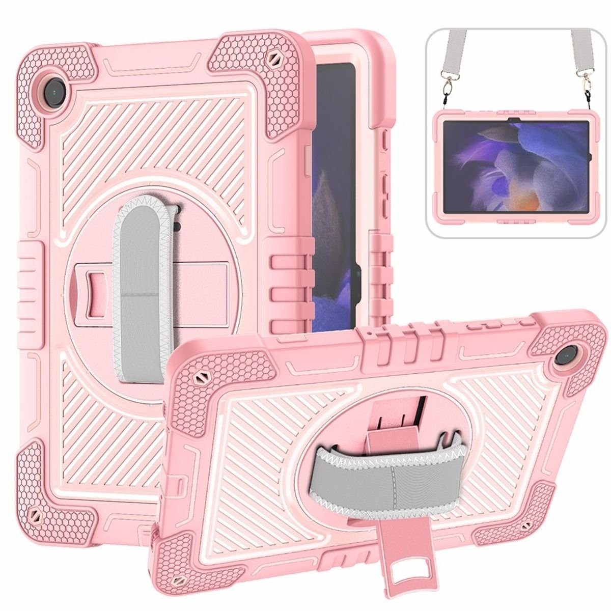 Wigento Tablet-Hülle Für Samsung Galaxy Tab A9 Plus aufstellbare 360 Grad Hybrid Tasche