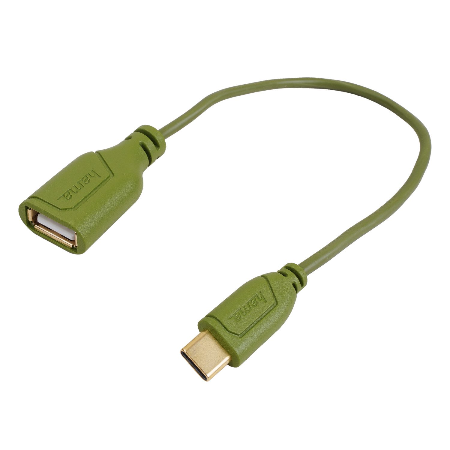 Hama OTG Adapter-Kabel USB-C auf USB-A Grün USB-Kabel, USB-C, USB-A (15 cm), USB Typ C Konverter für Smartphone Handy Tablet PC Notebook Laptop
