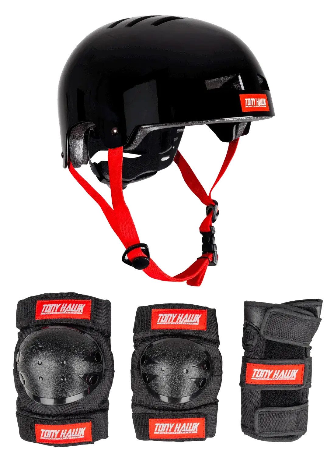 TONY HAWK Skatehelm Protective Set (black), Helm und Schonerset für Kinder