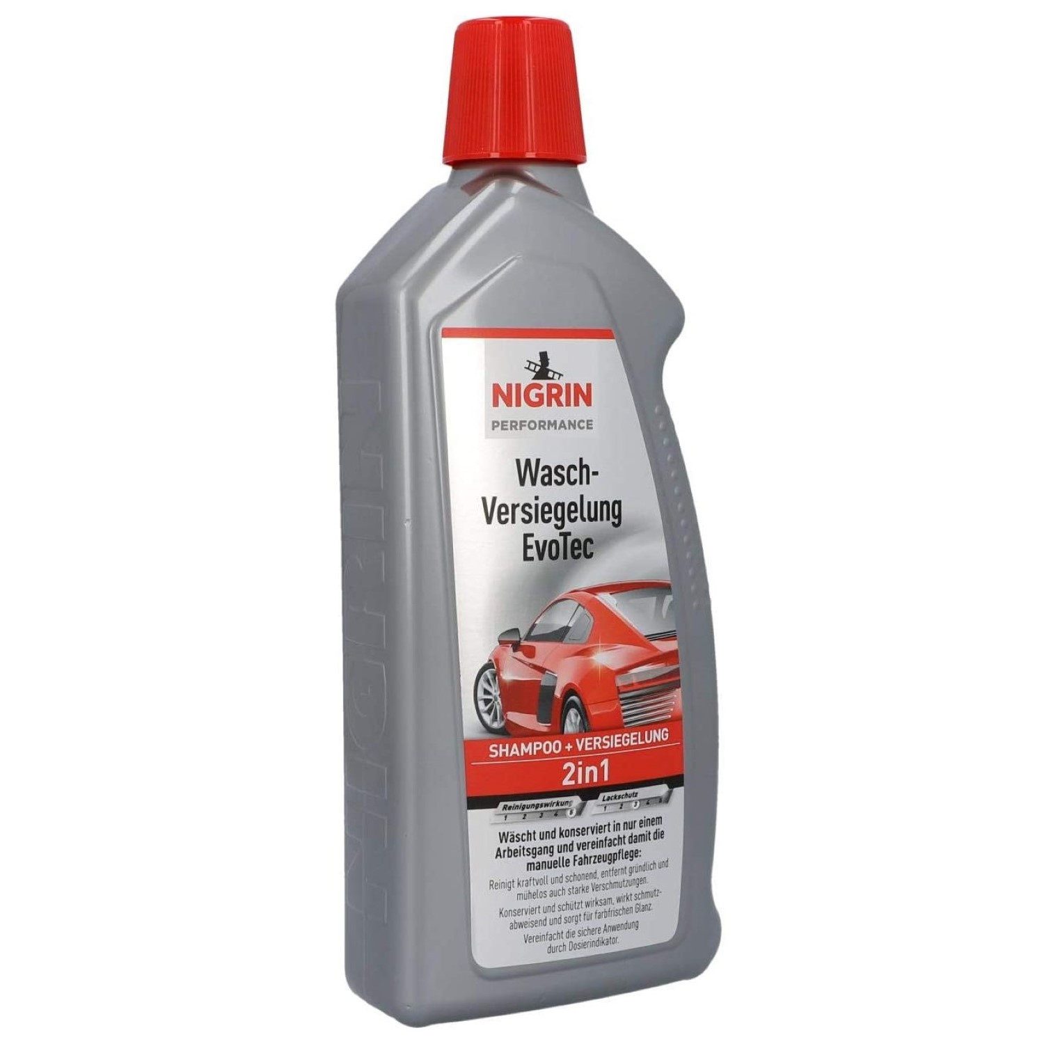 NIGRIN Performance EvoTec 2in1 Wasch-Versiegelung 1L Auto-Reinigungsmittel (1-St. 1x 1 Liter Flasche Auto-Shampoo Lack-Versiegelung Pflege Abperl Effekt Lack Glas Metall)
