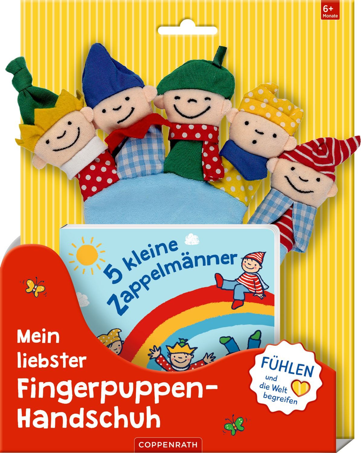 Coppenrath Spiel 5 kleine Zappelmänner Mein liebster Fingerpuppen-Handschuh