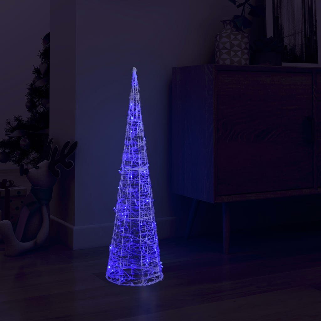 vidaXL Christbaumschmuck LED-Kegel Acryl Weihnachtsdeko Pyramide Blau 90 cm (1-tlg)