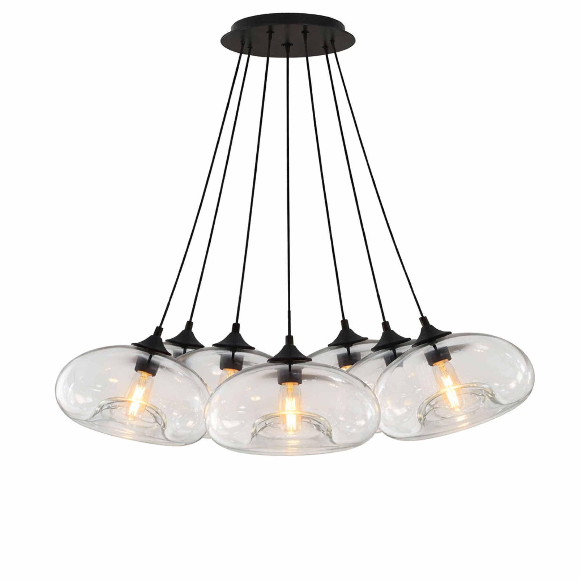 s.luce Pendelleuchte s.luce Cruet Glas-Pendelleuchte Cluster 7-flammig 7x28cm Klar