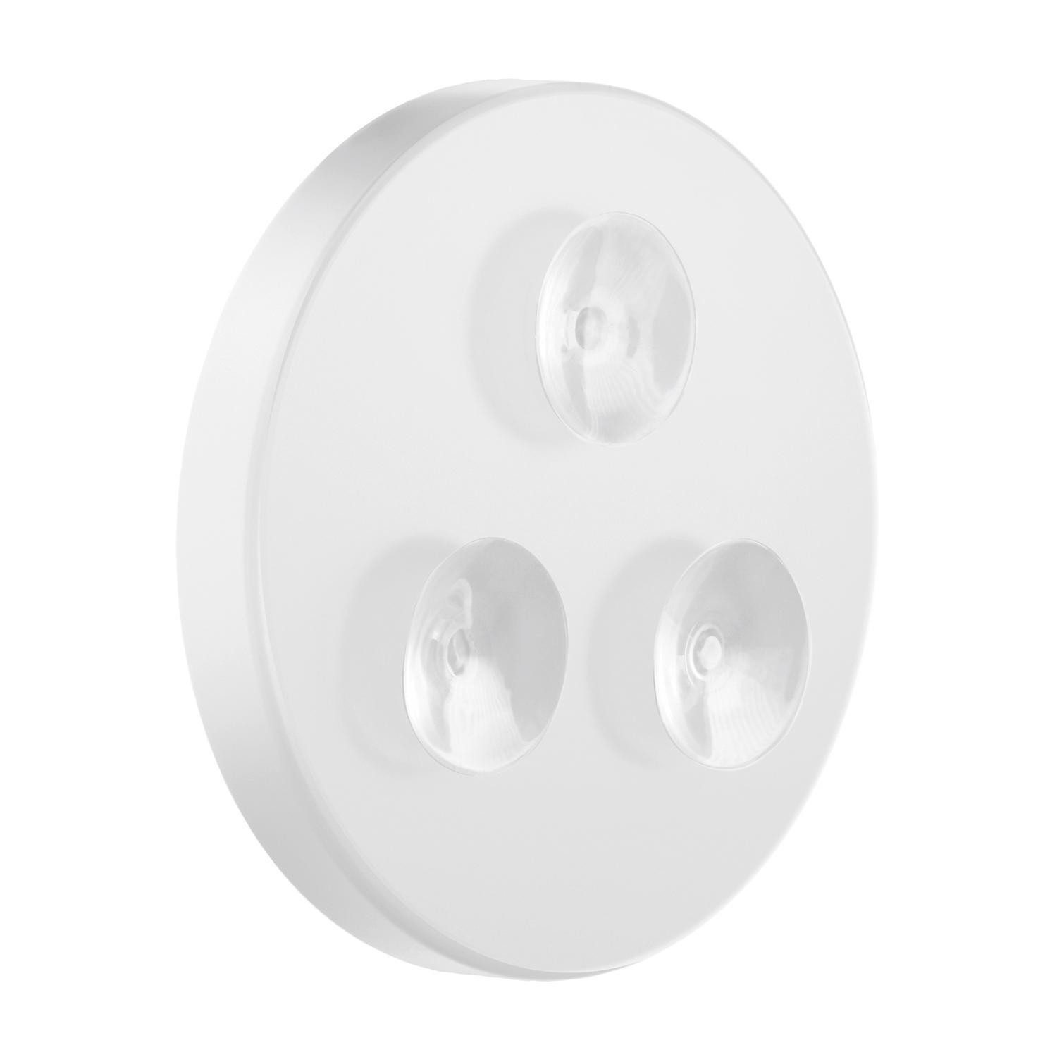 Smedbo Kosmetikspiegel OUTLINE LITE, Ø 12 cm, Weiß, Kunststoff, LED-Beleuchtung, 7-fache Vergrößerung, USB-Anschluss