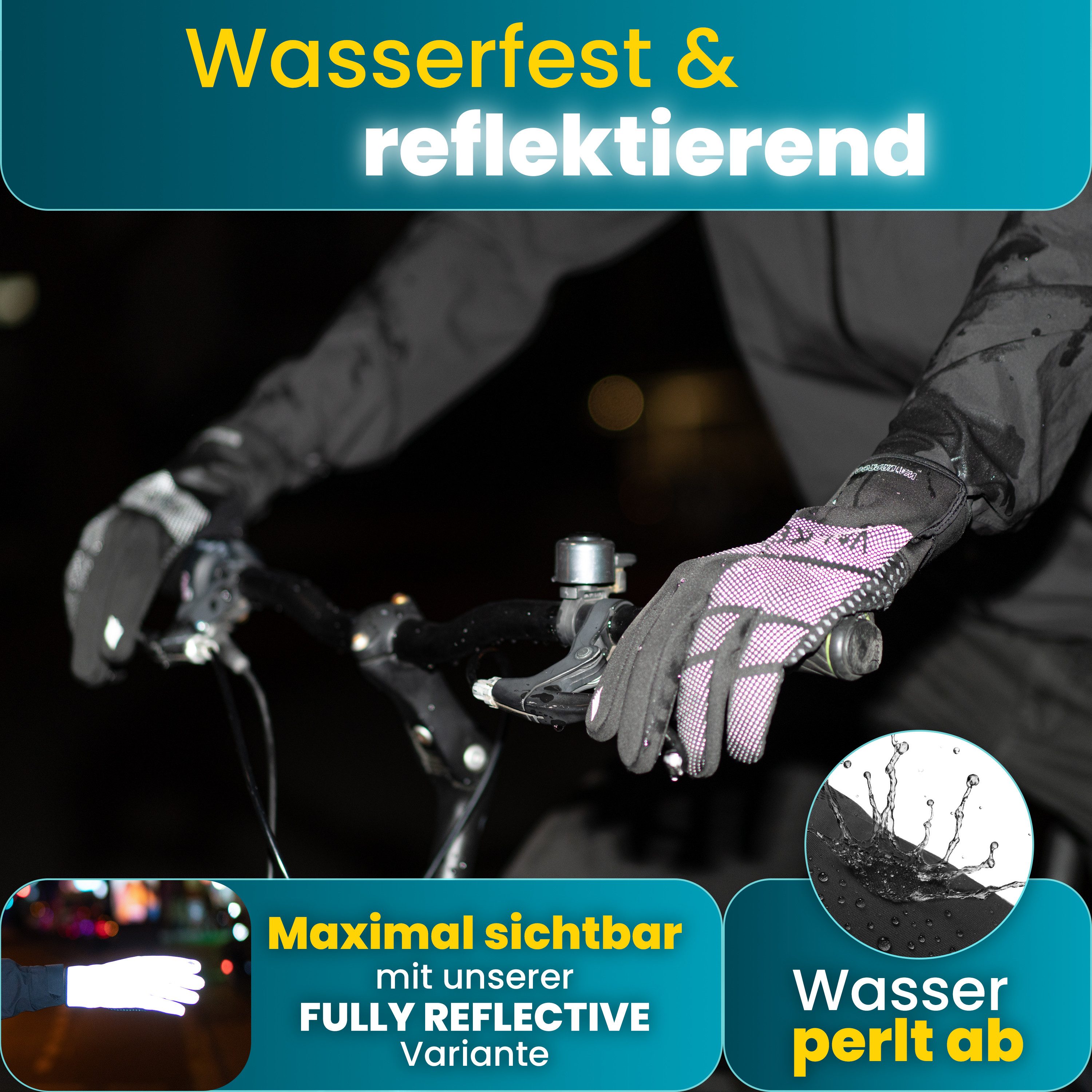 Valkental Fahrradhandschuhe Winterhandschuhe & Übergangshandschuhe mit Touchscreen Funktion atmungsaktiv, winddicht & wasserdicht – Bild 5 von 5