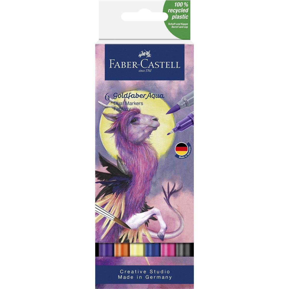 Faber-Castell Aquarellstifte Faber-Castell Goldfaber Aqua Dual Marker - 6er Etui - Fantasy