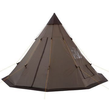 CampFeuer Tipi-Zelt Zelt Spirit für 4 Personen, Braun, 3000 mm Wassersäule, Personen: 4