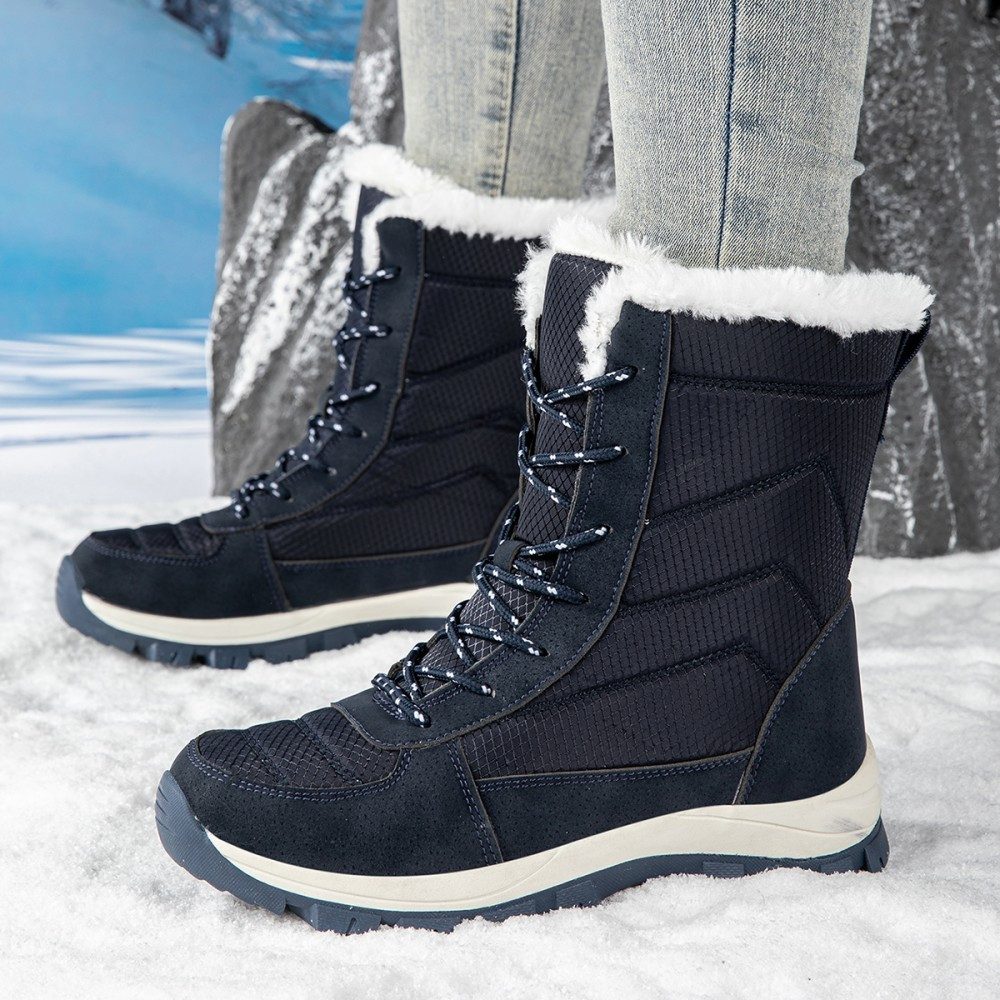 HUSK'SWARE Schneeschuhe Warme Damen Herren Stiefel (Rutschfeste Gummisohle Bequeme Innenfütterung), Wasserabweisendes Obermaterial Hoher Schaft – Bild 2 von 5