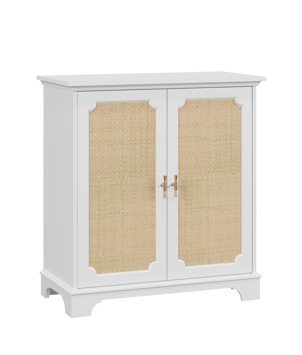 MODFU Sideboard Anrichte, Modernes Weinschrank (Rattan Sideboard mit dekorativen Rattan-Türen – Multifunktionales Buffet., 1 St., 38 cmx 80 cmx 86 cm), mit Rattan-Dekortüren