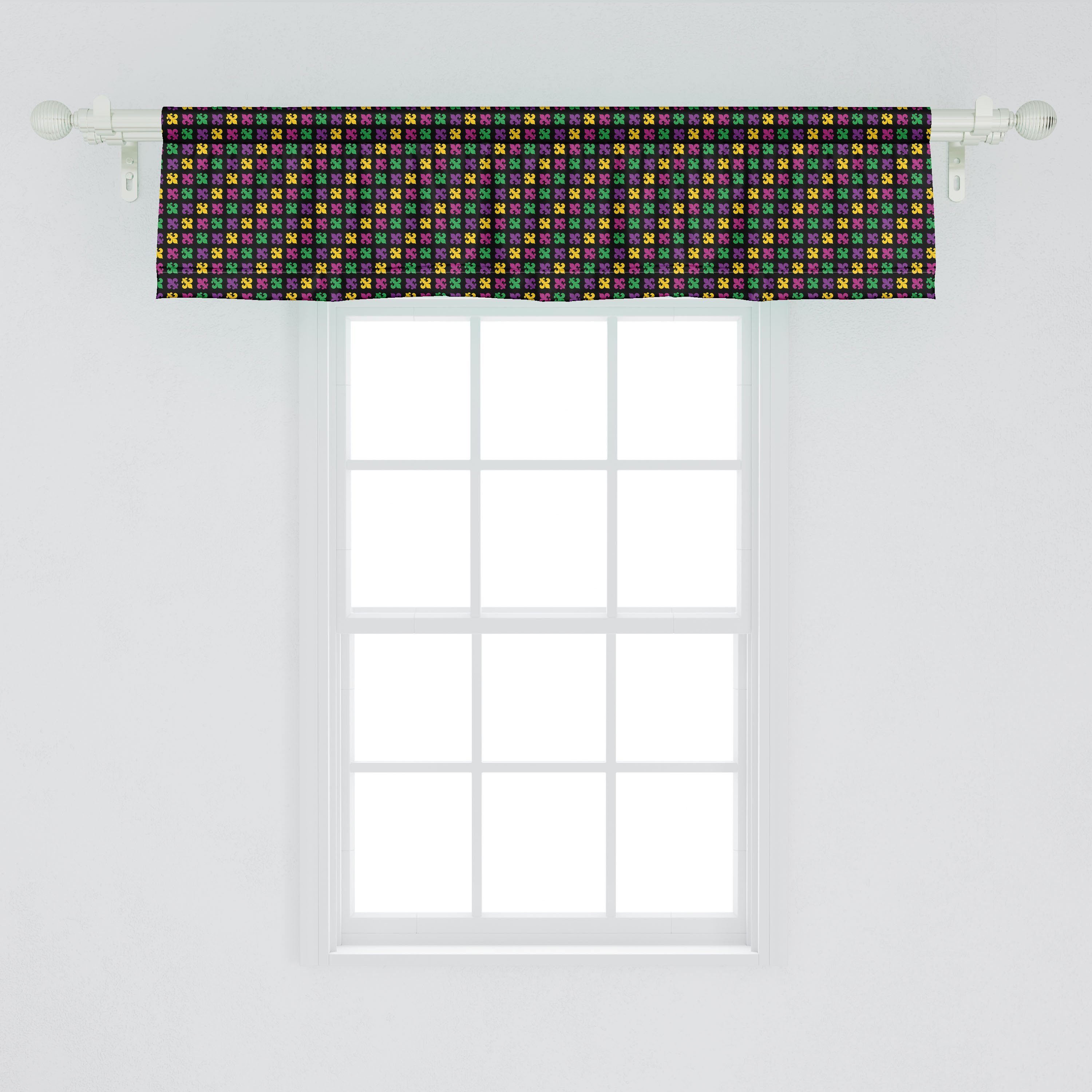 Lis Lila für Microfaser, und Abakuhaus, Schlafzimmer Scheibengardine de Grün Motiv Vorhang mit Dekor Volant Stangentasche, Küche Fleur