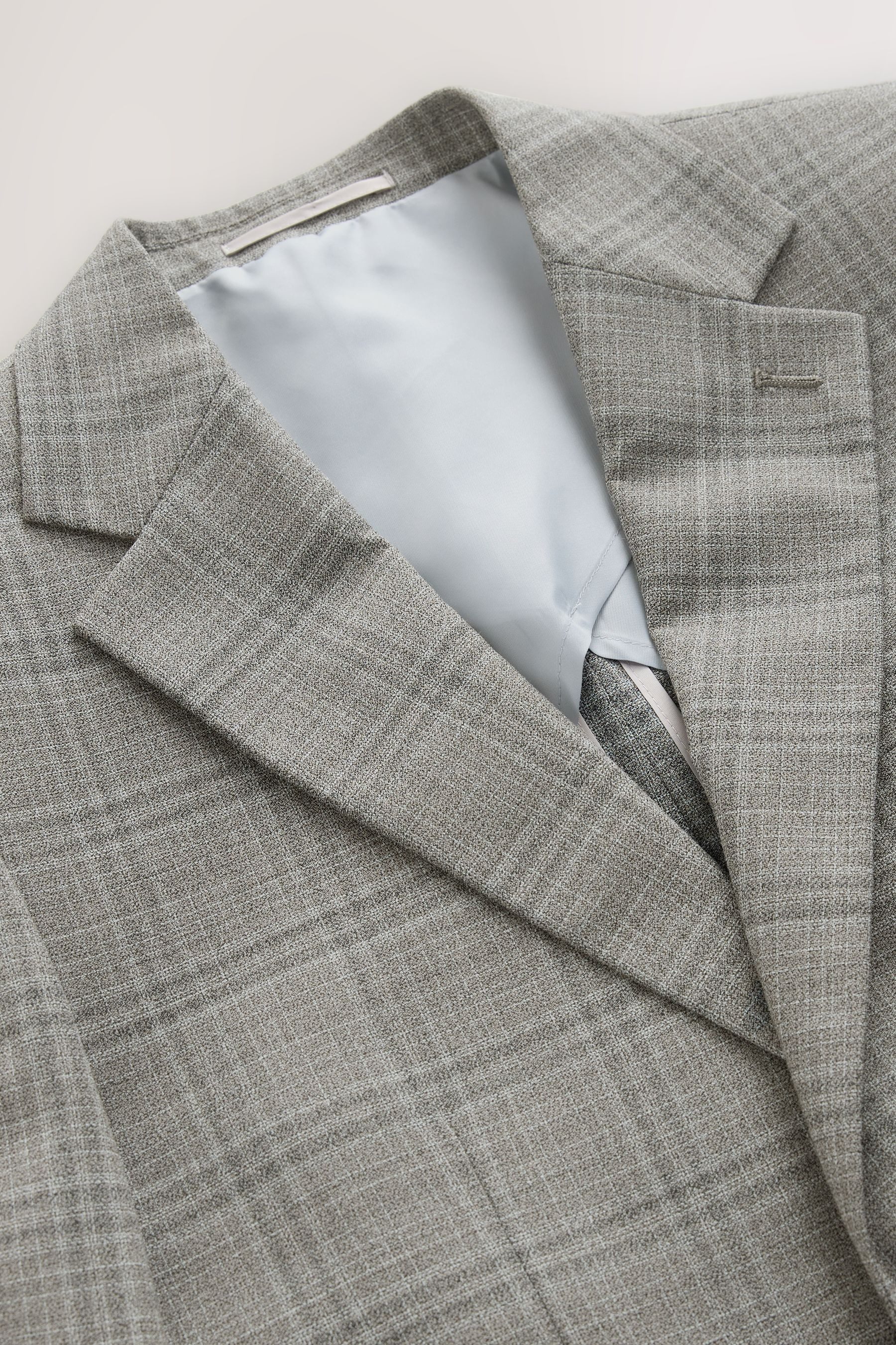 Next Sakko Tailored Fit kariertes, strukturiertes Anzugsakko (1-tlg)