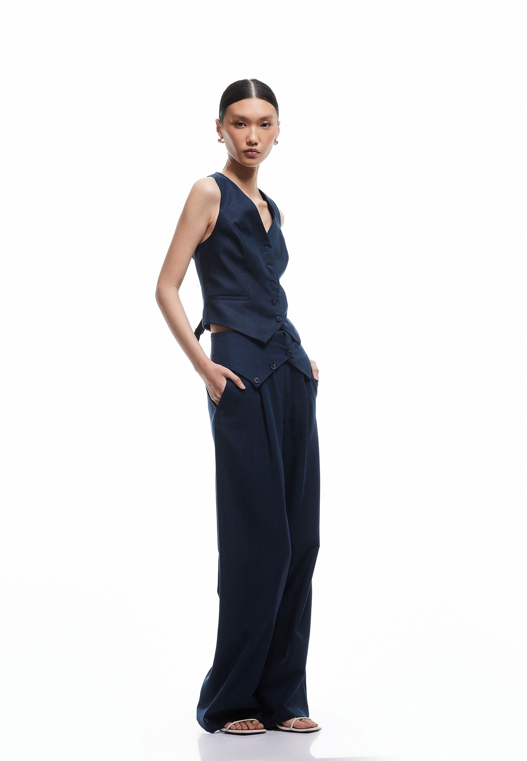Hose & Shorts Hohe Leibhöhe Wide Leg Palazzohose