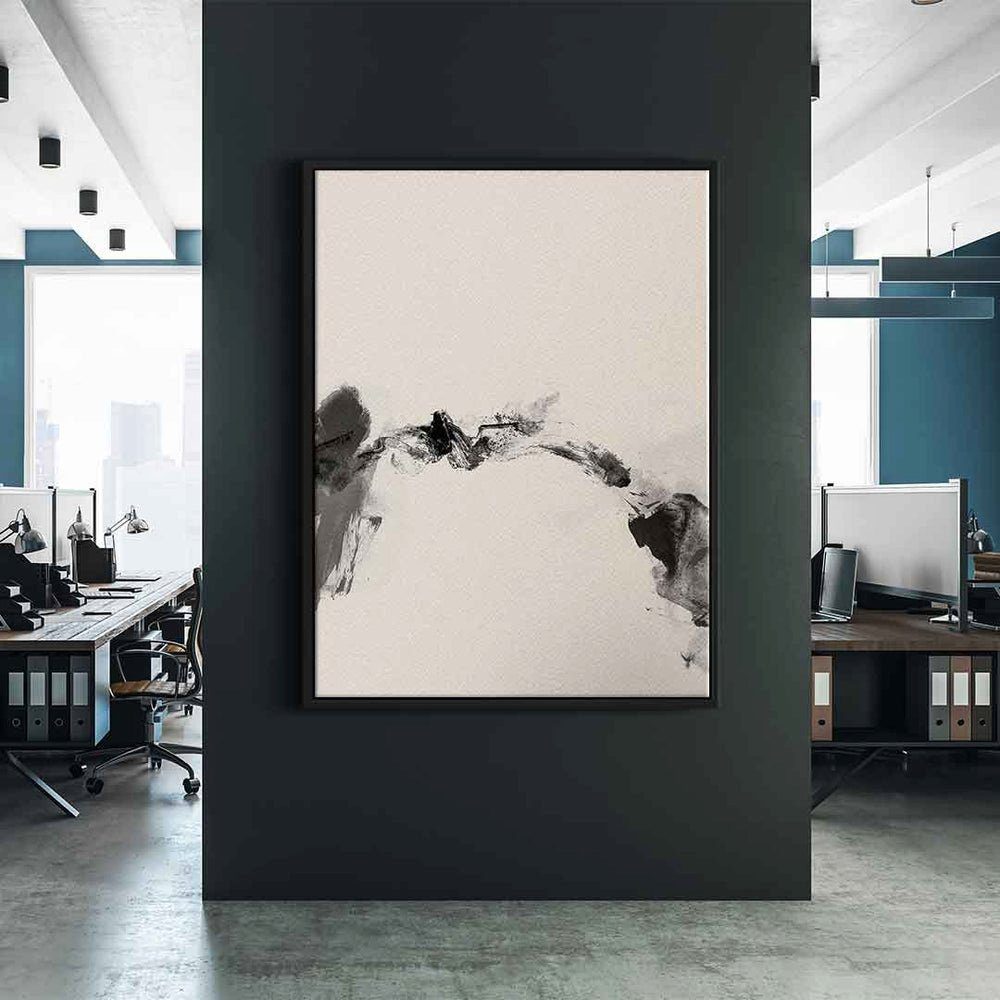 DOTCOMCANVAS® Leinwandbild Wabi Sabi-1, Leinwandbild beige weiß moderne abstrakte Kunst Druck Wandbild