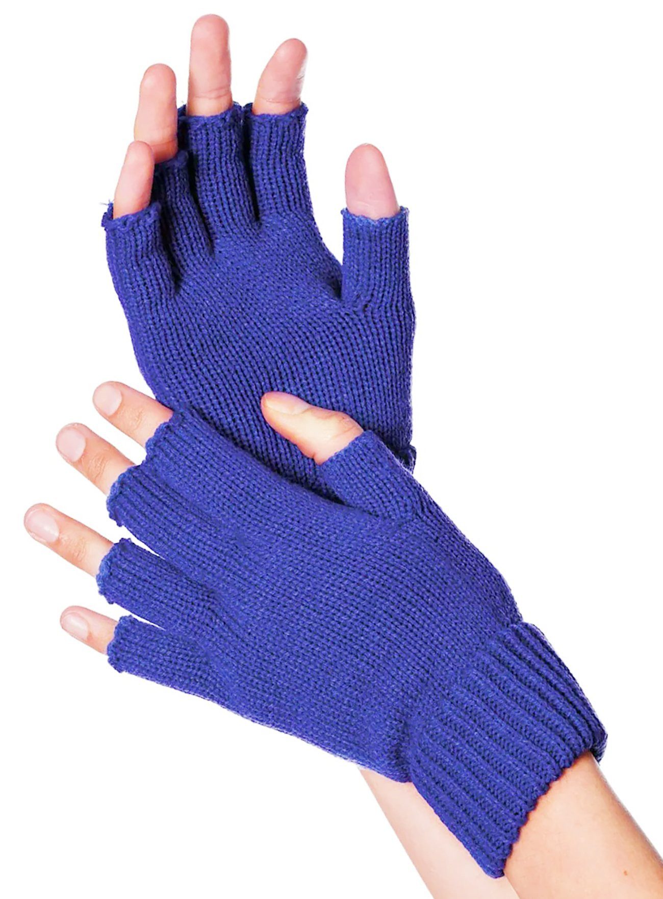 Metamorph Kostüm Fingerlose Stoffhandschuhe blau, Fingerlose Handschuhe als Basic für zahlreiche Styles