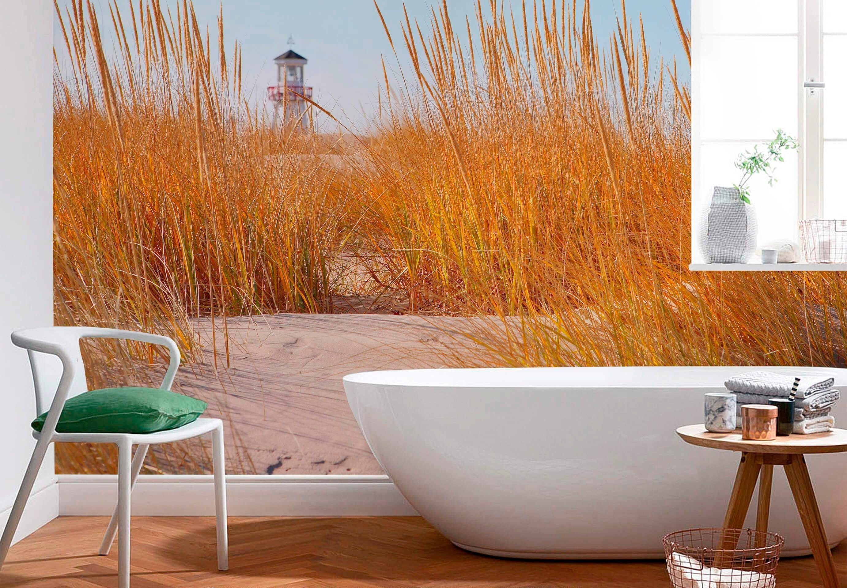 living walls Fototapete Strand Dünen, glatt, abstrakt, naturalistisch, Motiv, Dünen Tapete Strand Fototapete Wohnzimmer Tapeten Design Kinderzimmer