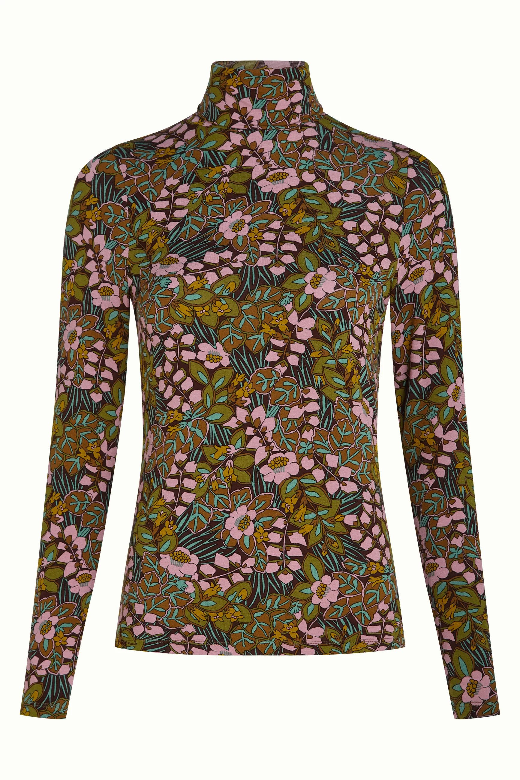 King Louie Rollkragenshirt Rollneck Top Sierra - weiches Rollkragenshirt mit Blumenmuster