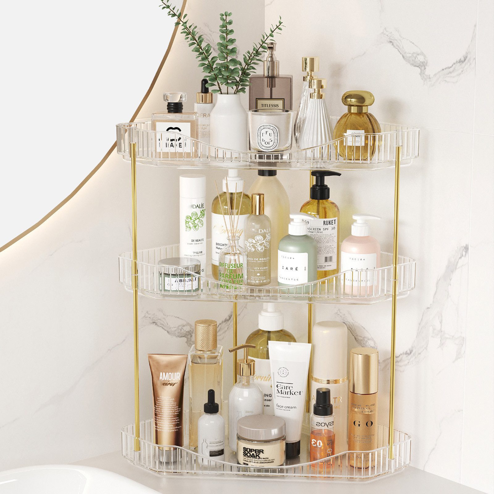 Lifewit Badaccessoire-Set 3 Stufen Schminktisch Organizer, Eck-Mehrzweck-Re günstig online kaufen