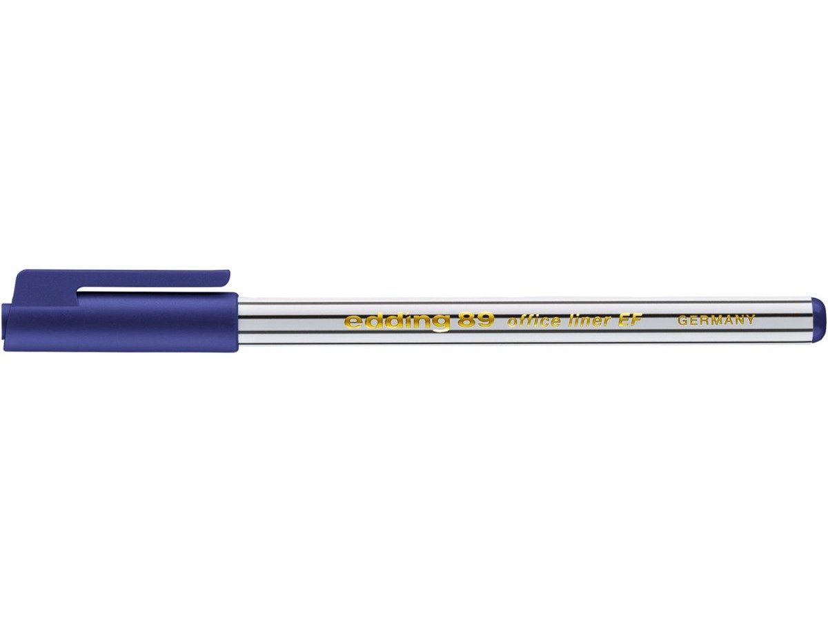 edding Fineliner edding 89 office liner EF Fineliner 10 Stück blau, metallgefasste Kunststoffspitze